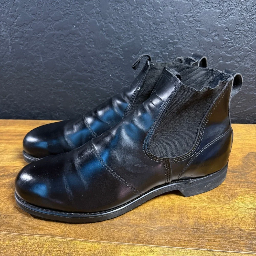 Addison Shoe Company Flight Deck 800-8001 Black Leather Steel Toe Boot Mens 10 R